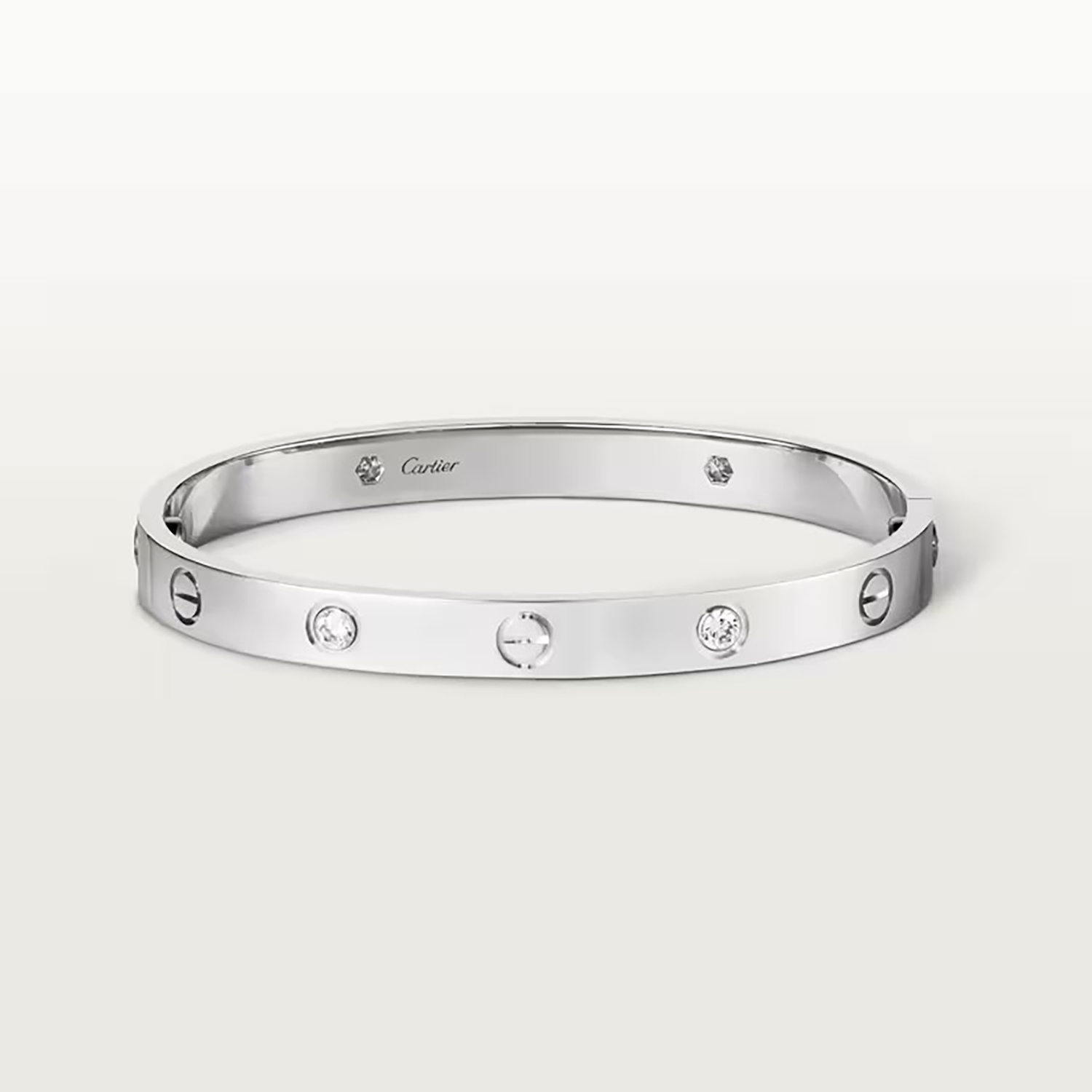 LOVE BRACELET 4 DIAMONDS, WHITE GOLD