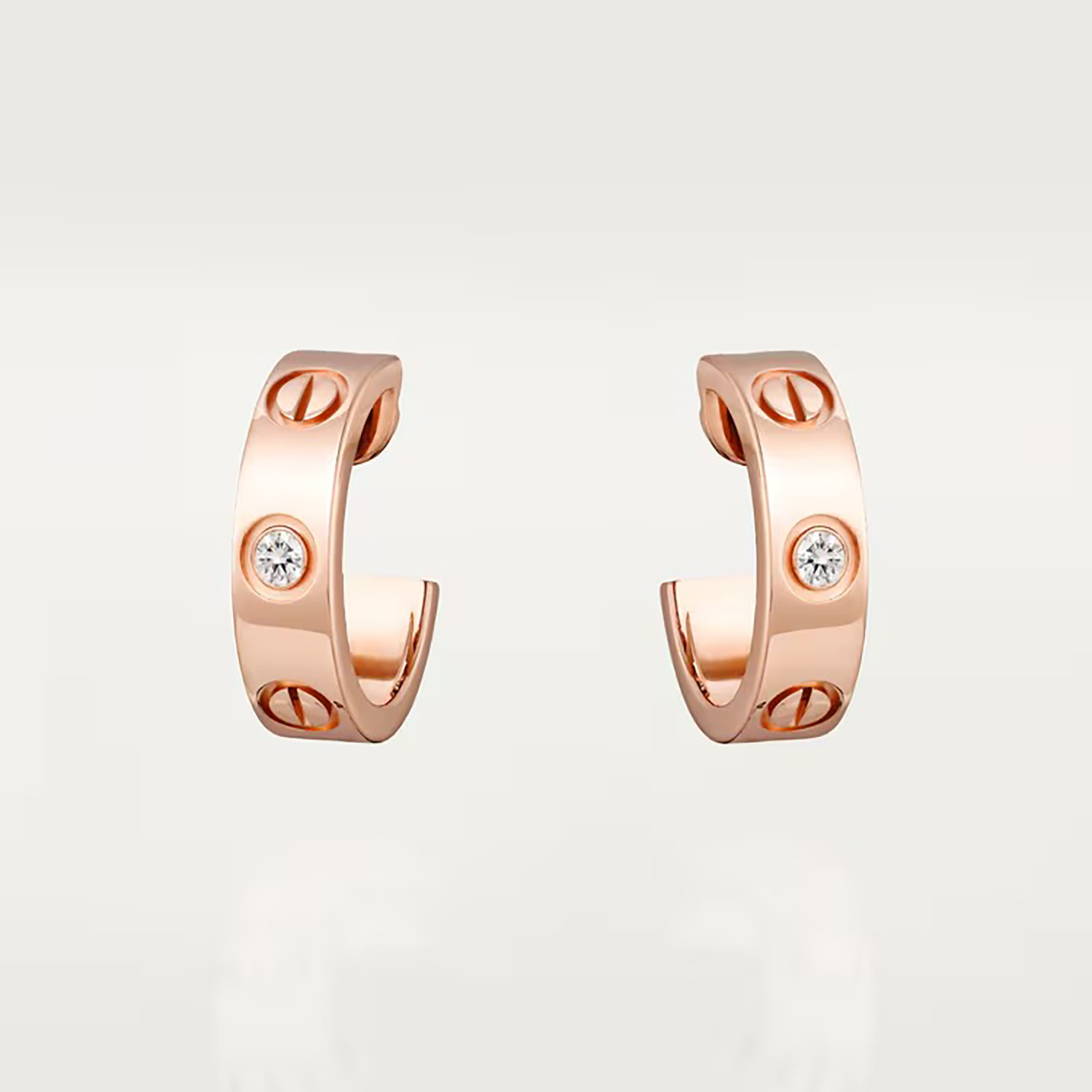 LOVE EARRINGS, DIAMONDS, ROSE GOLD