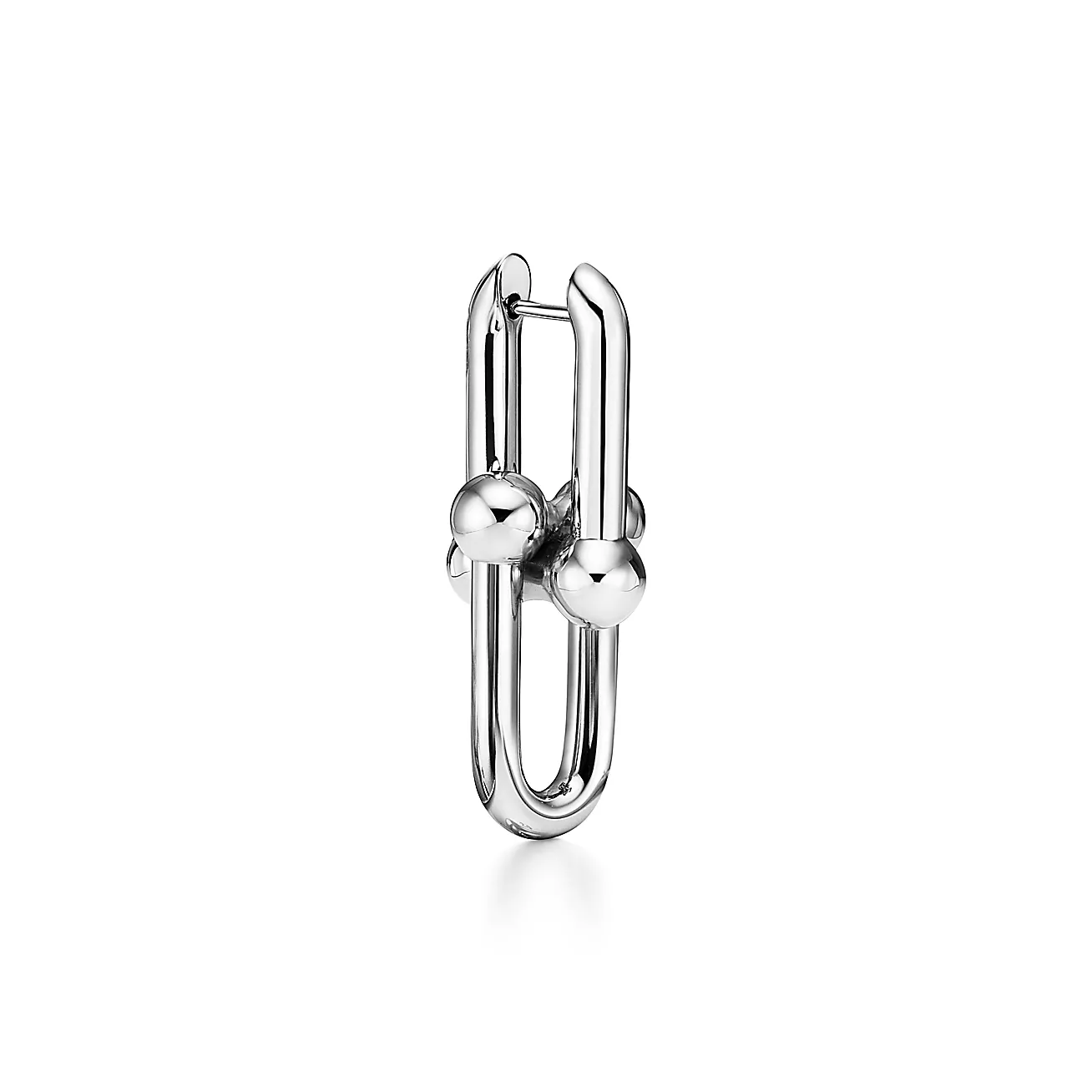 HARDWEAR LARGE LINK EARRINGS, WHITE GOLD