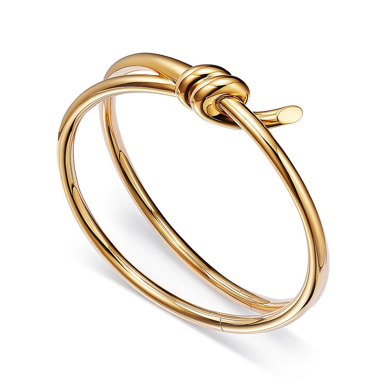 KNOT DOUBLE ROW HINGED BANGLE, YELLOW GOLD