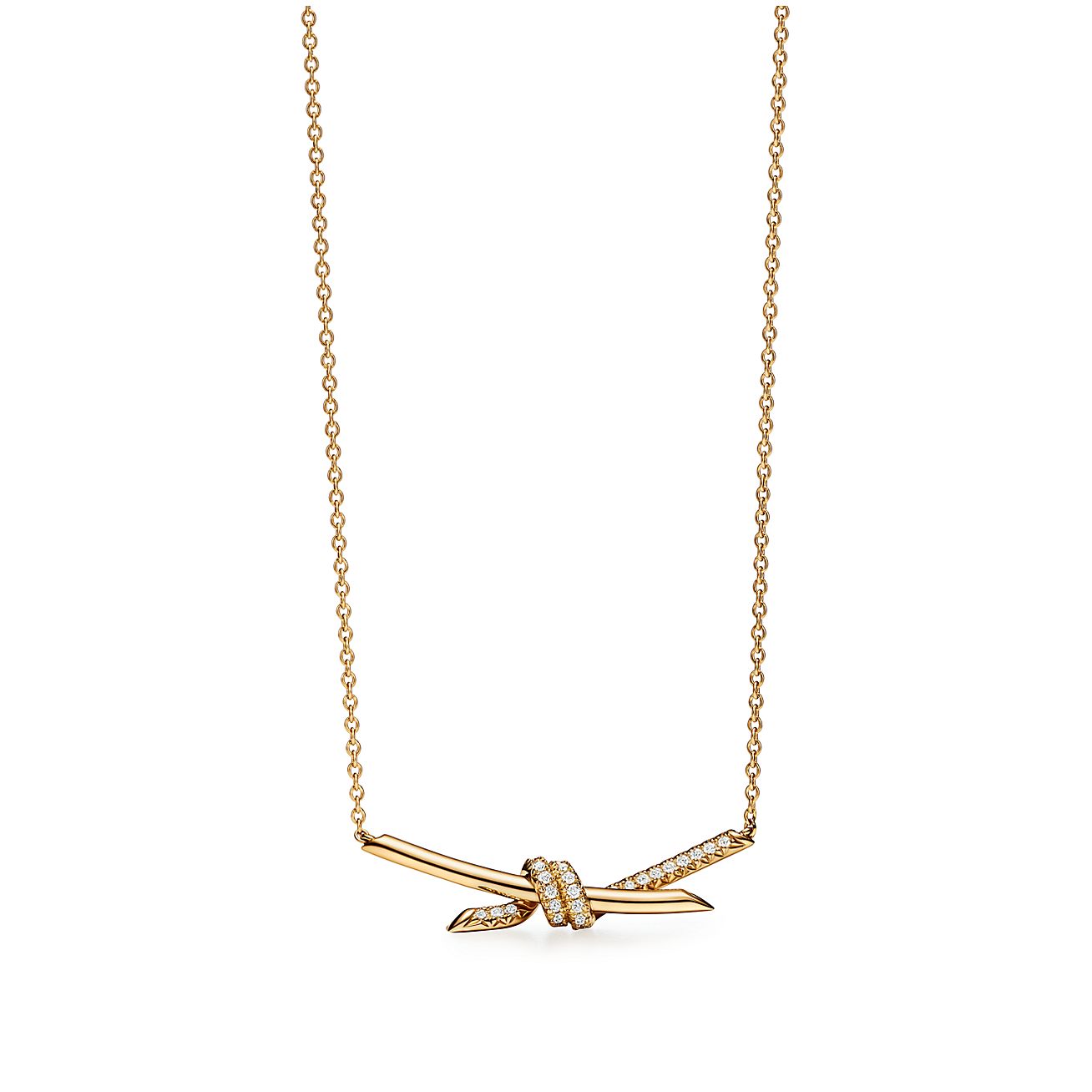 KNOT PENDANT WITH DIAMONDS, YELLOW GOLD