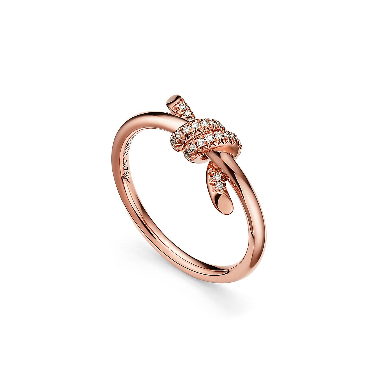 KNOT RING WITH DIAMONDS, ROSE GOLD