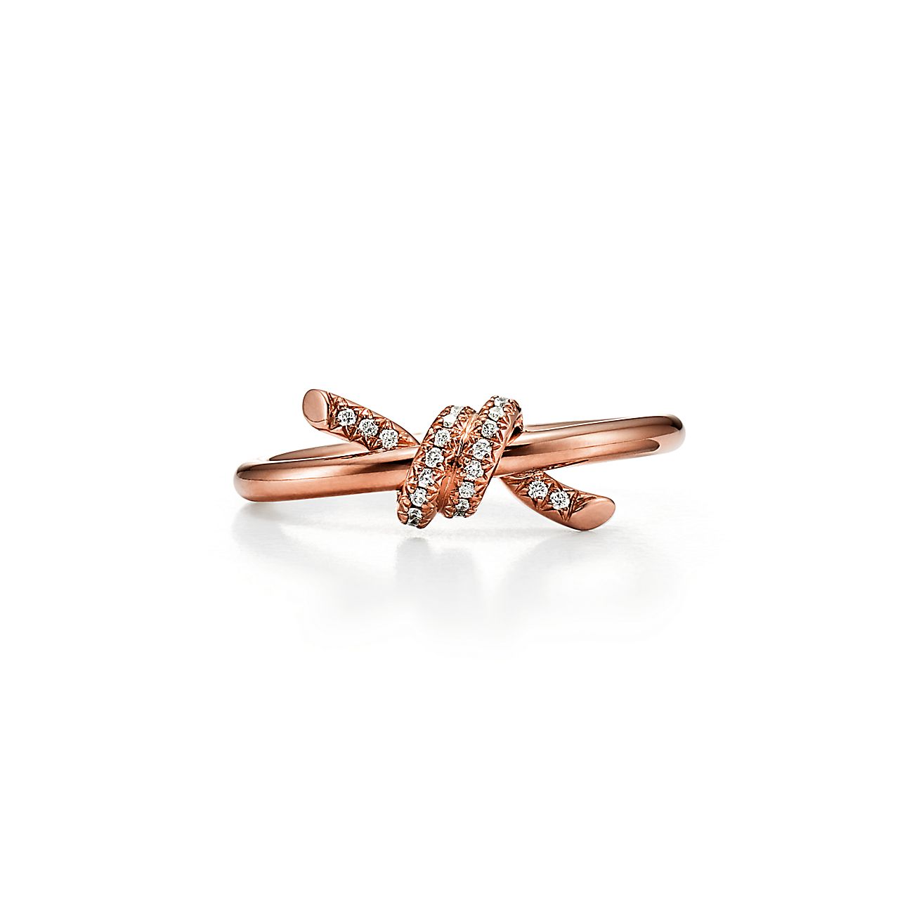 KNOT RING WITH DIAMONDS, ROSE GOLD