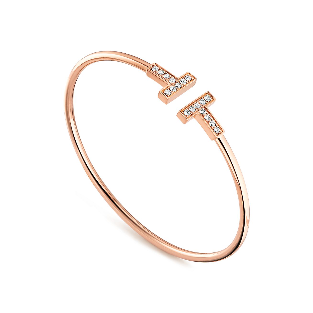 T DIAMOND WIRE BRACELET, ROSE GOLD