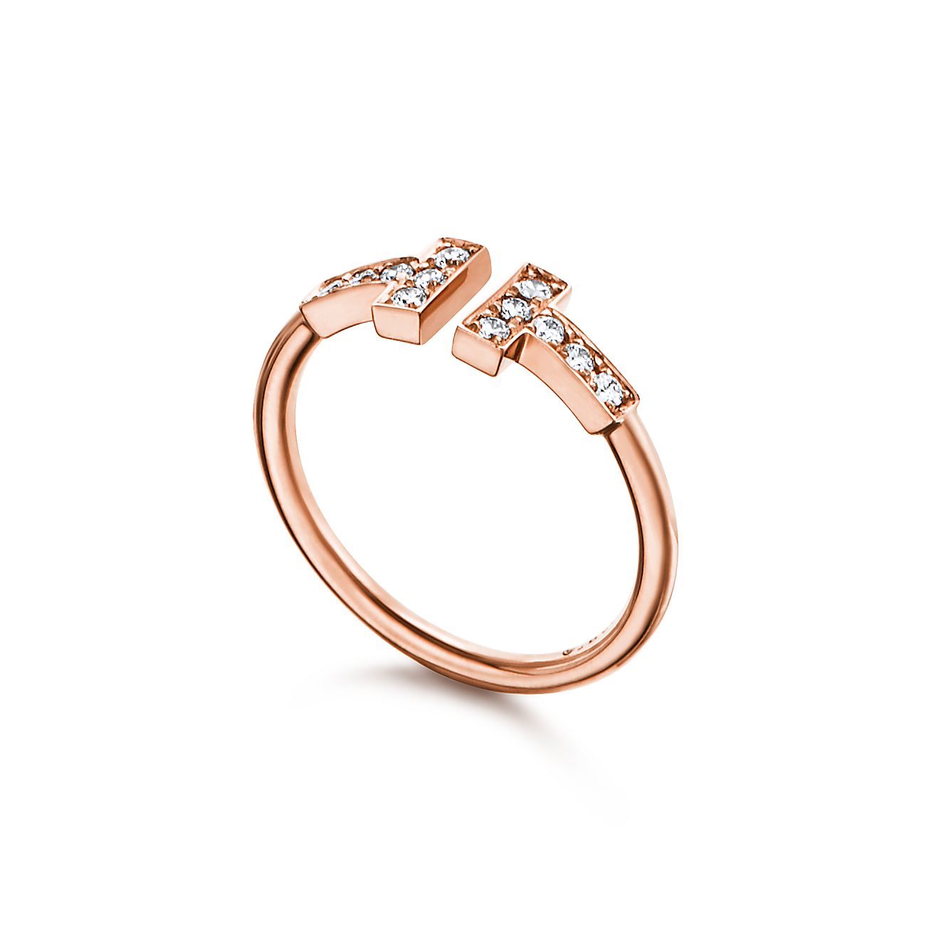 T DIAMOND WIRE RING, ROSE GOLD